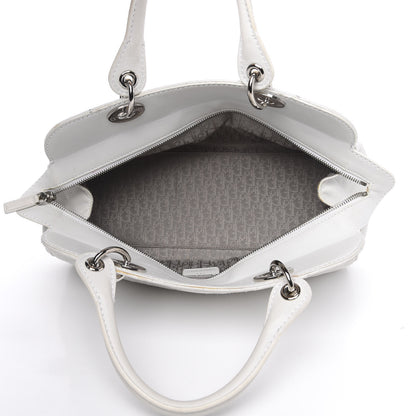 Christian Dior Lambskin Cannage Soft Lady Dior Satchel White 5 of 16