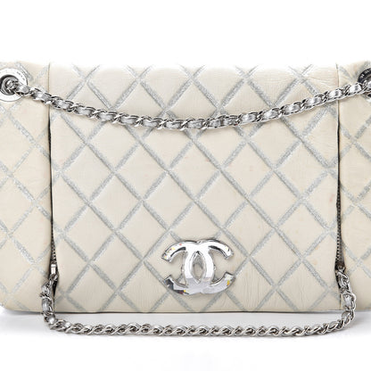Chanel Lambskin Embossed CC Flap Shoulder Bag White 8 of 13