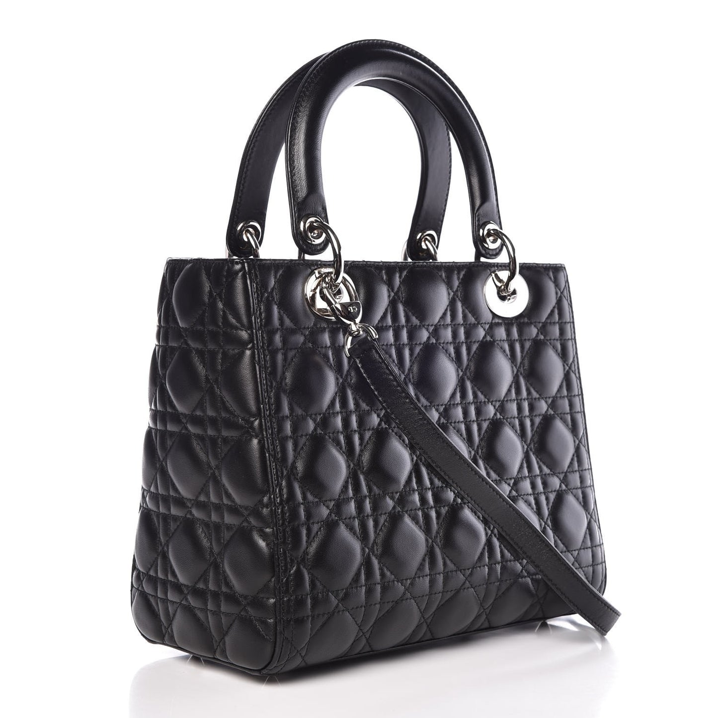 Lambskin Cannage Medium Lady Dior Black