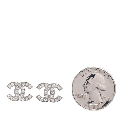 Chanel Crystal CC Earrings Silver 2 of 4