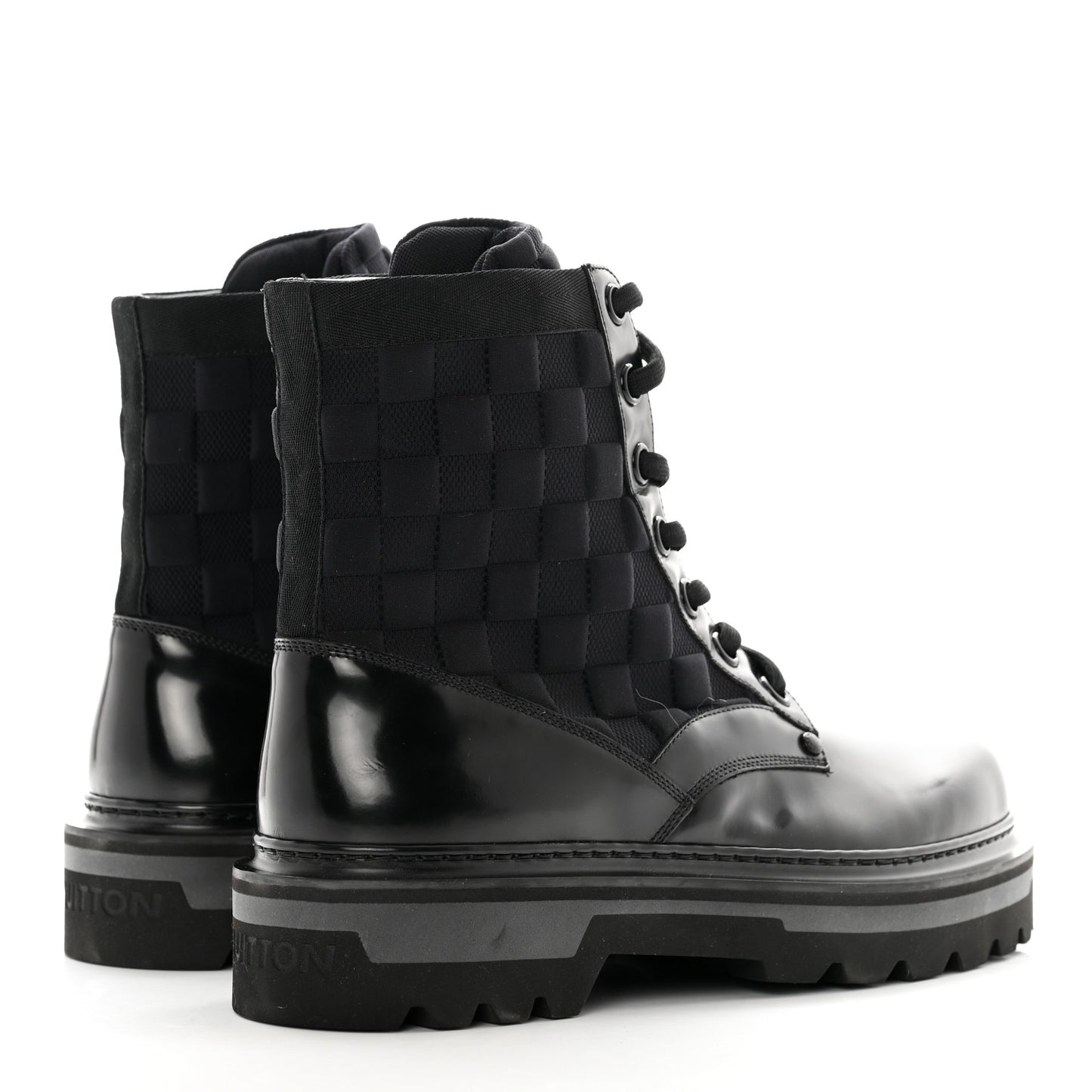 Calfskin Damier Mens Ankle Ranger Boots 8 Black