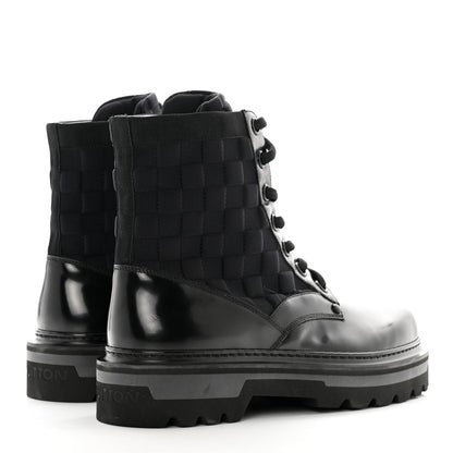 Louis Vuitton Calfskin Damier Mens Ankle Ranger Boots 8 Black 4 of 9