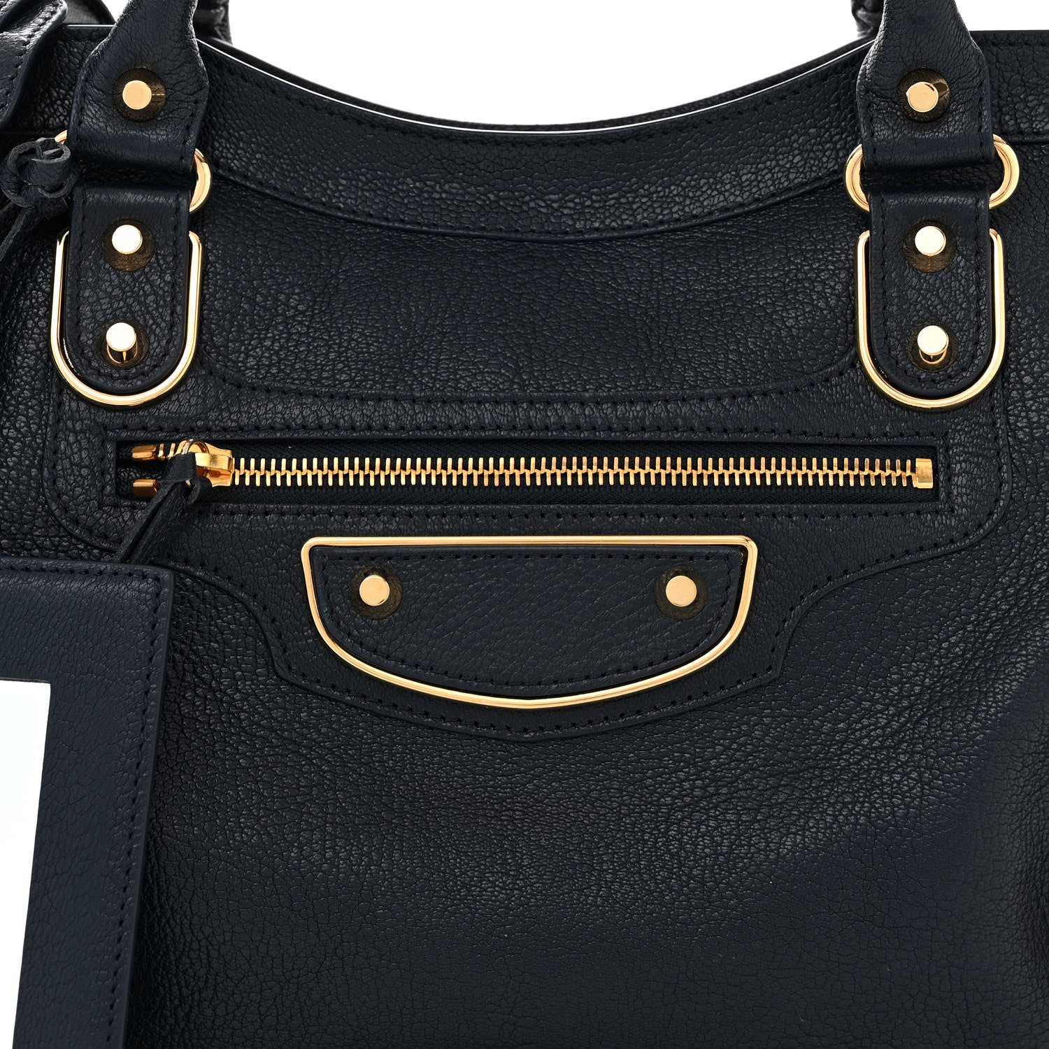 Balenciaga Chevre Gold Metallic Edge Hardware City Bleu Nuit Dark Sea 9 of 11