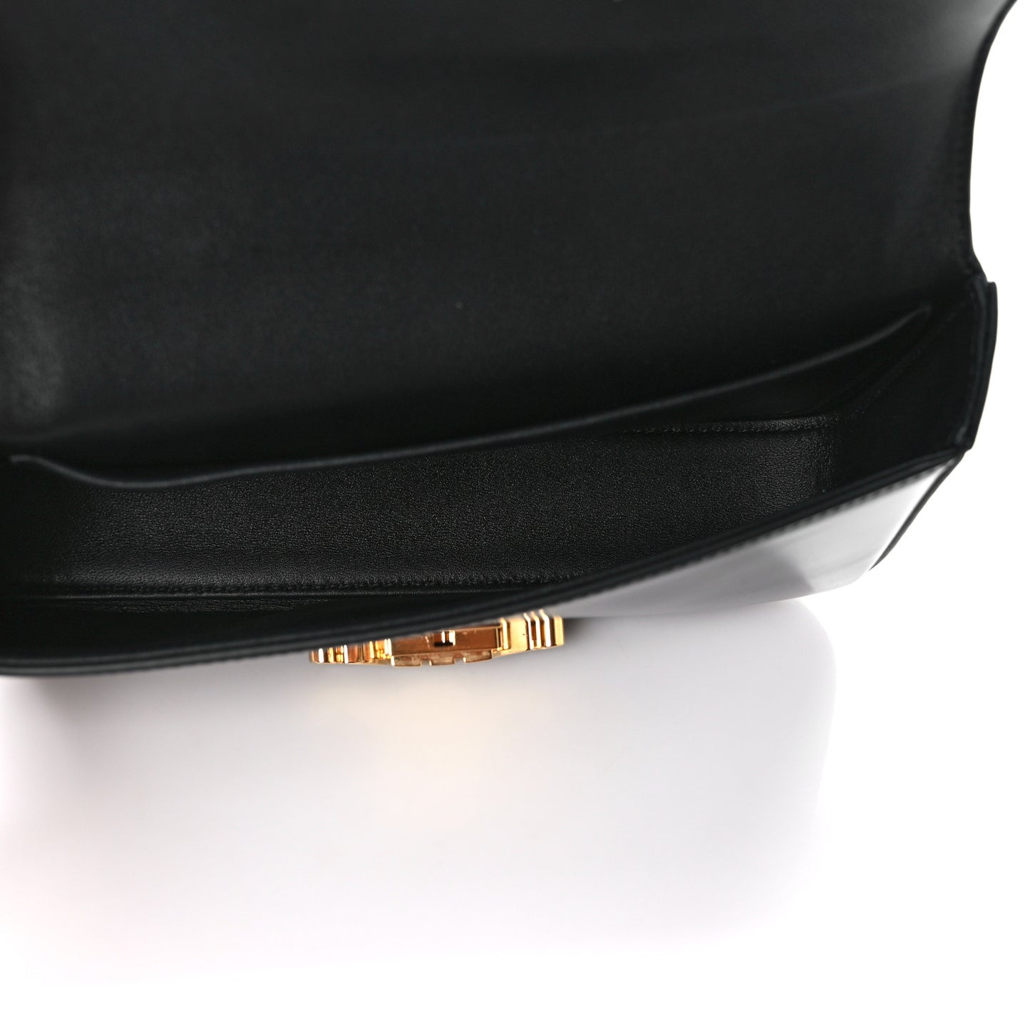 Shiny Calfskin Triomphe Chain Shoulder Bag Black