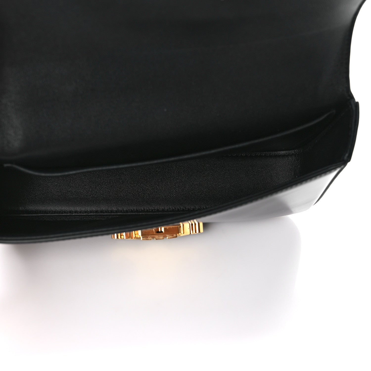 Celine Shiny Calfskin Triomphe Chain Shoulder Bag Black 5 of 9