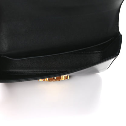 Celine Shiny Calfskin Triomphe Chain Shoulder Bag Black 5 of 9