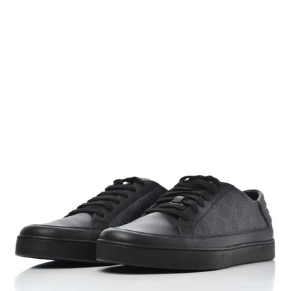 Gucci GG Supreme Monogram Mens Low Top Sneakers 10 Black 3 of 9