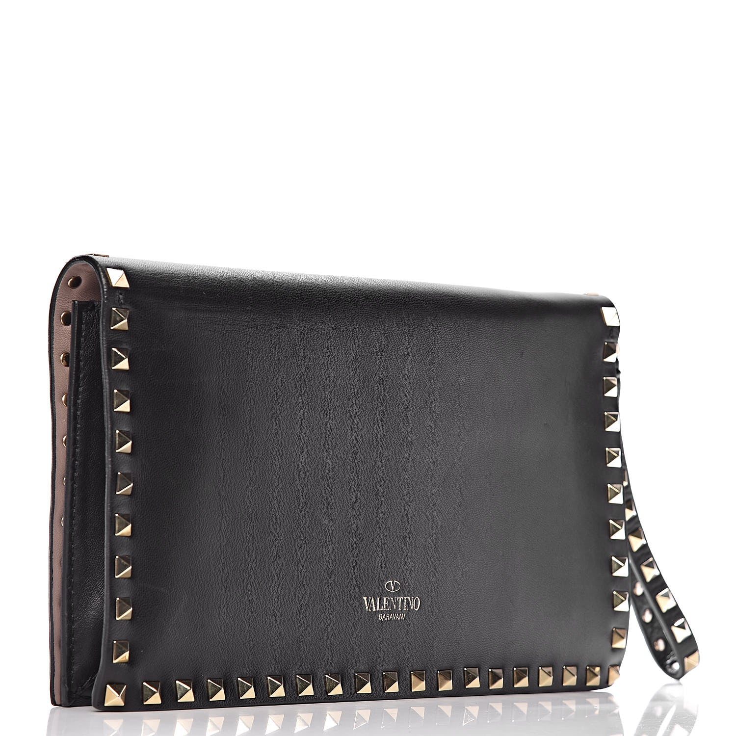 Valentino Garavani Nappa Rockstud Wristlet Clutch Black 3 of 11