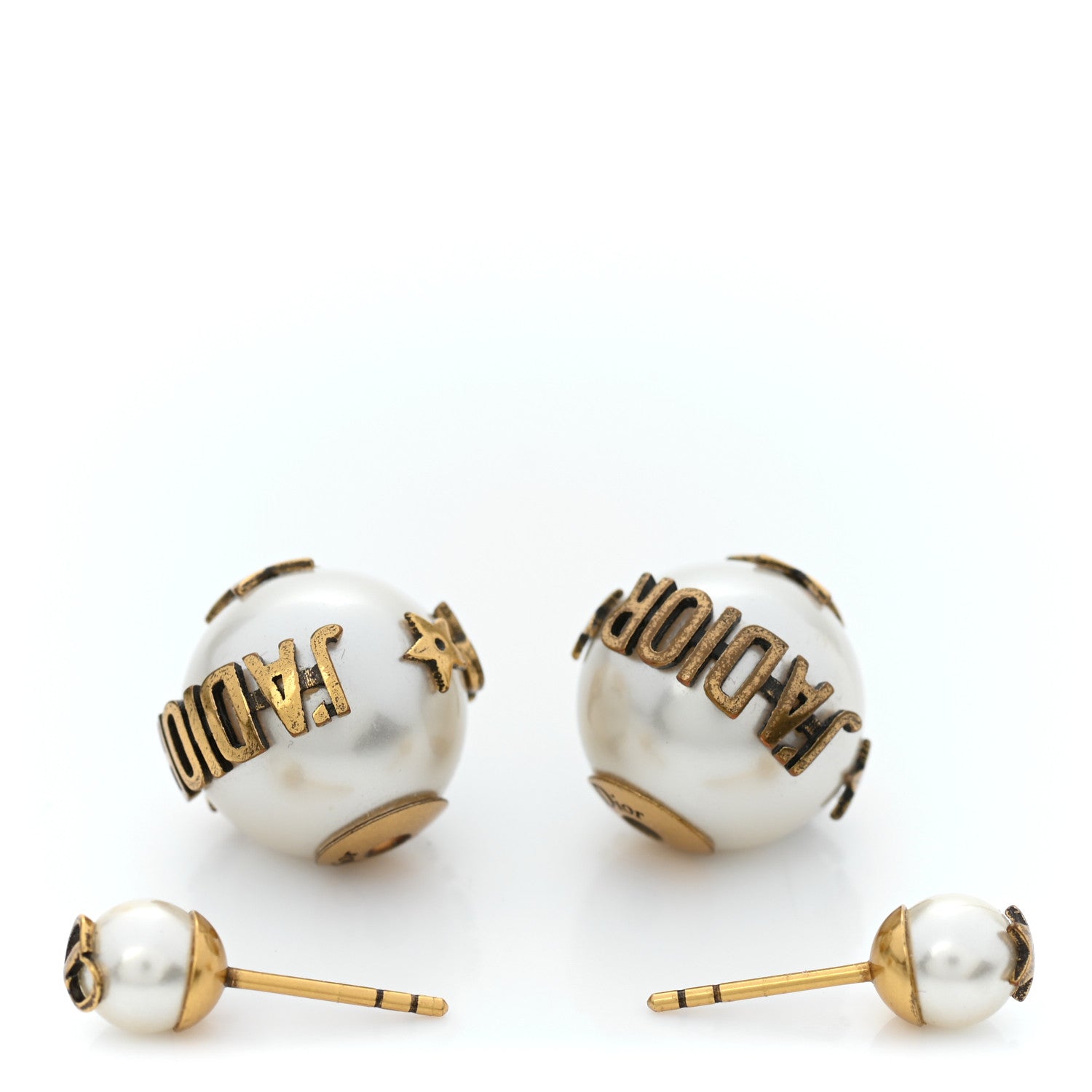 Christian Dior Pearl J'Adior Mise En Dior Tribal Earrings Gold 3 of 4