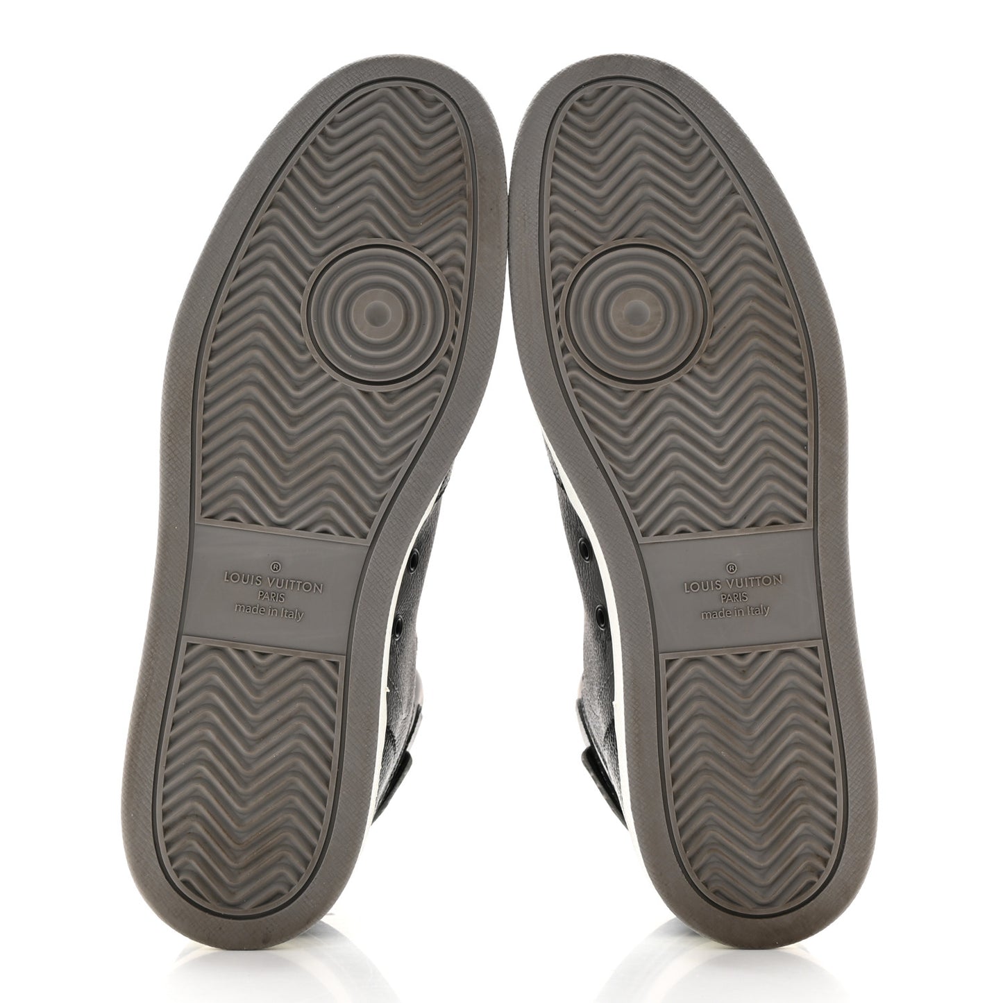 Calfskin Monogram Eclipse Mens Rivoli High Top Sneakers 9 Black Grey