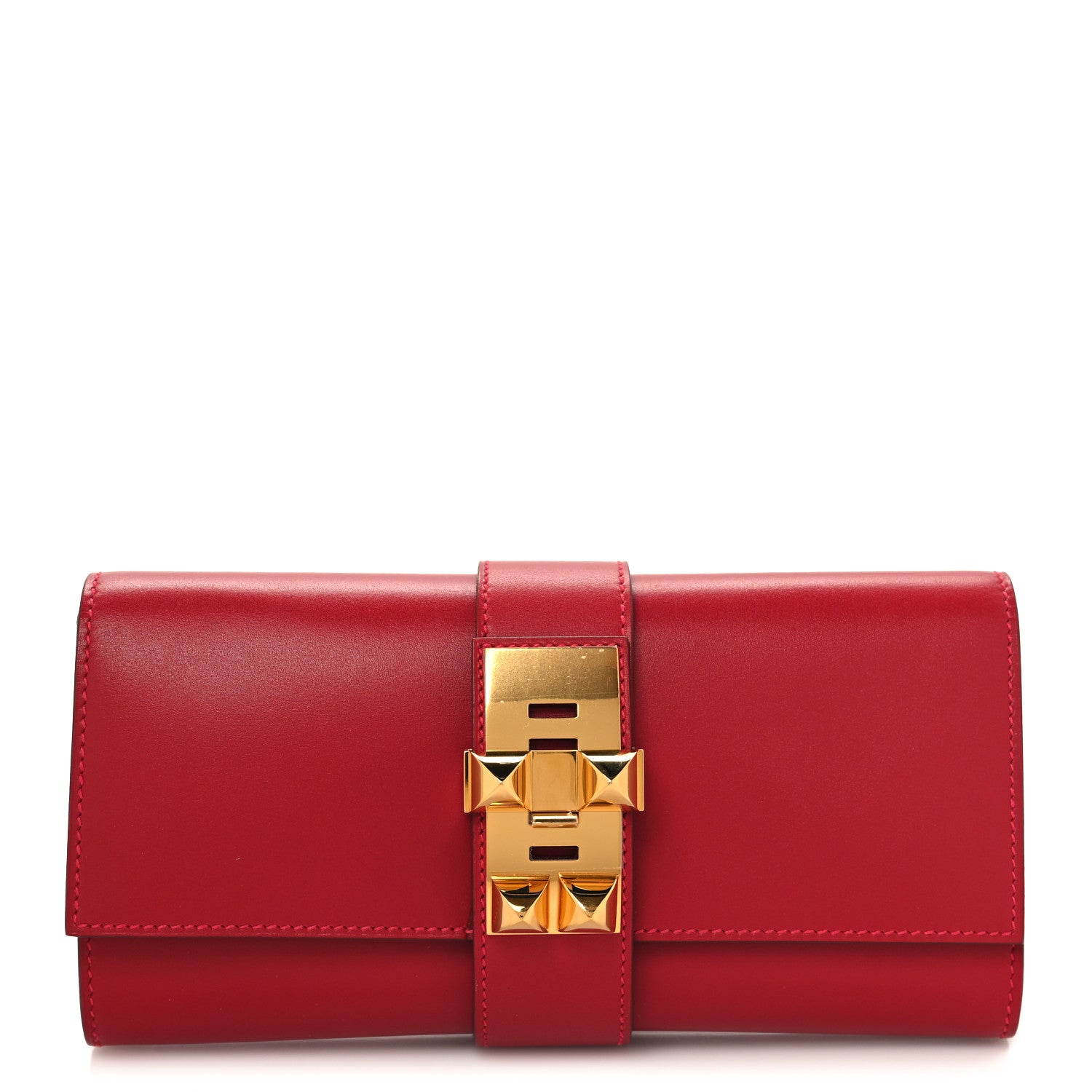 Hermes Tadelakt Medor 23 Clutch Rouge Vif 1 of 11