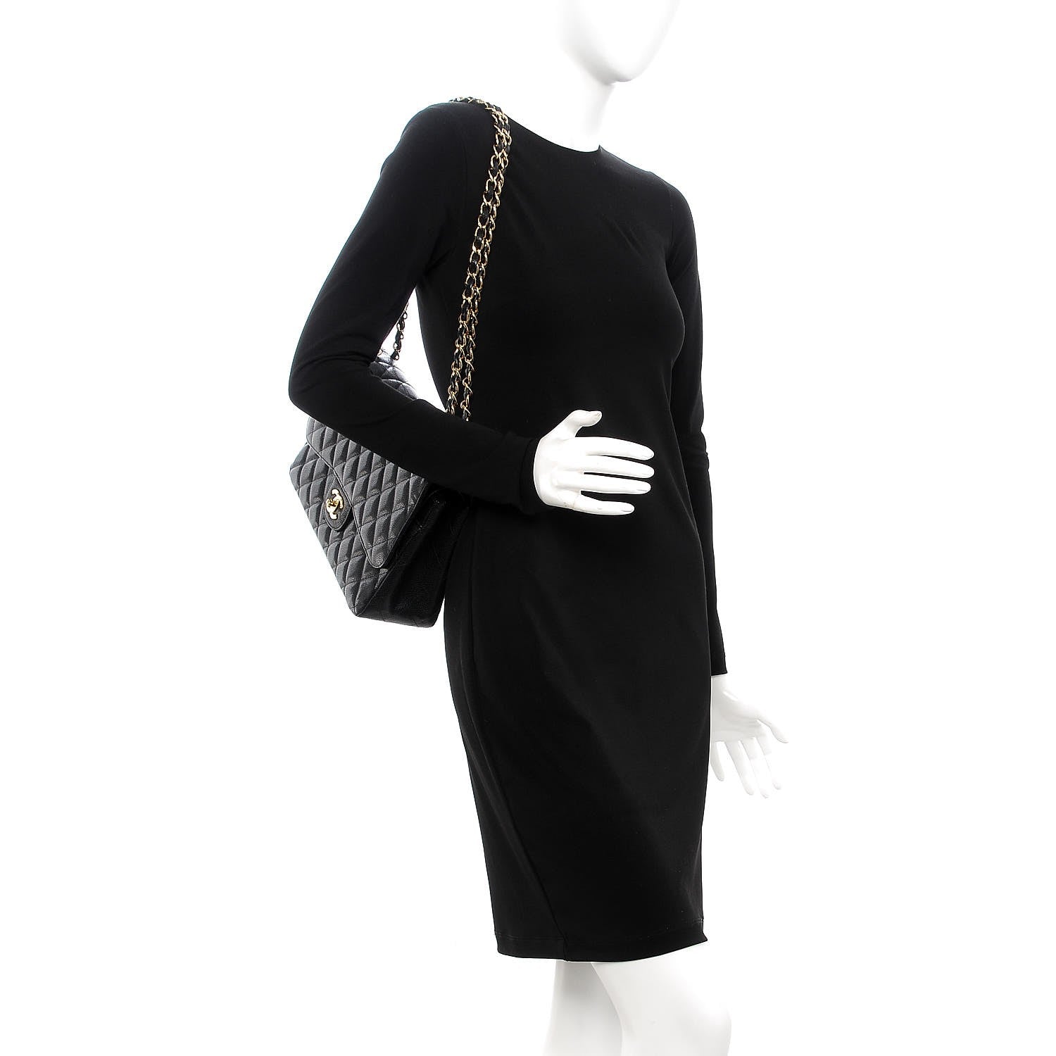 Chanel Caviar Quilted Jumbo Double Flap Black 3 of 9