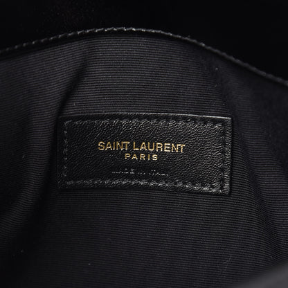 Saint Laurent Smooth Shiny Calfskin Monogram Uptown Pouch Black 6 of 12