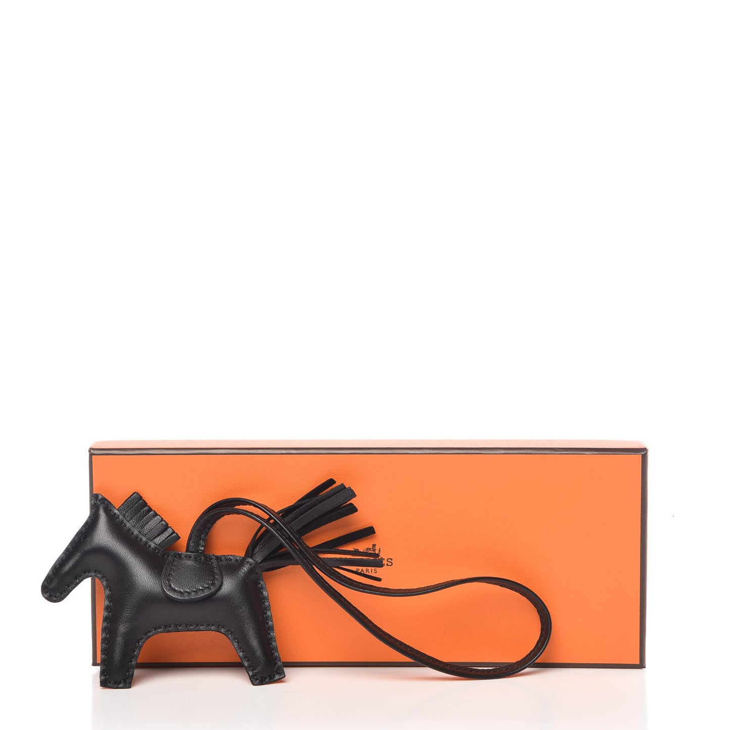 Milo Lambskin Grigri Rodeo Horse Bag Charm PM So Black