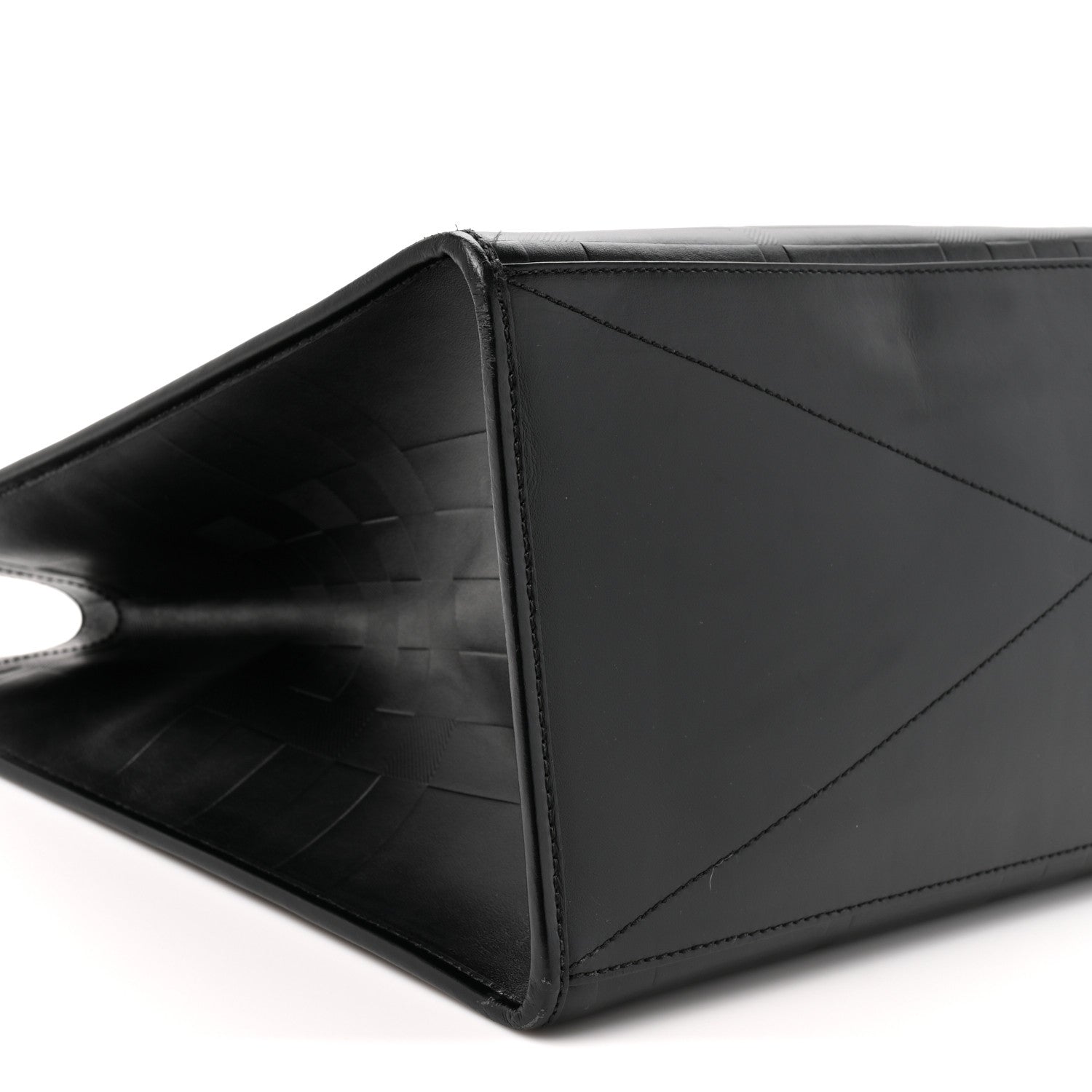 Burberry Calfskin Denny Check Embossed Tote Black 9 of 14