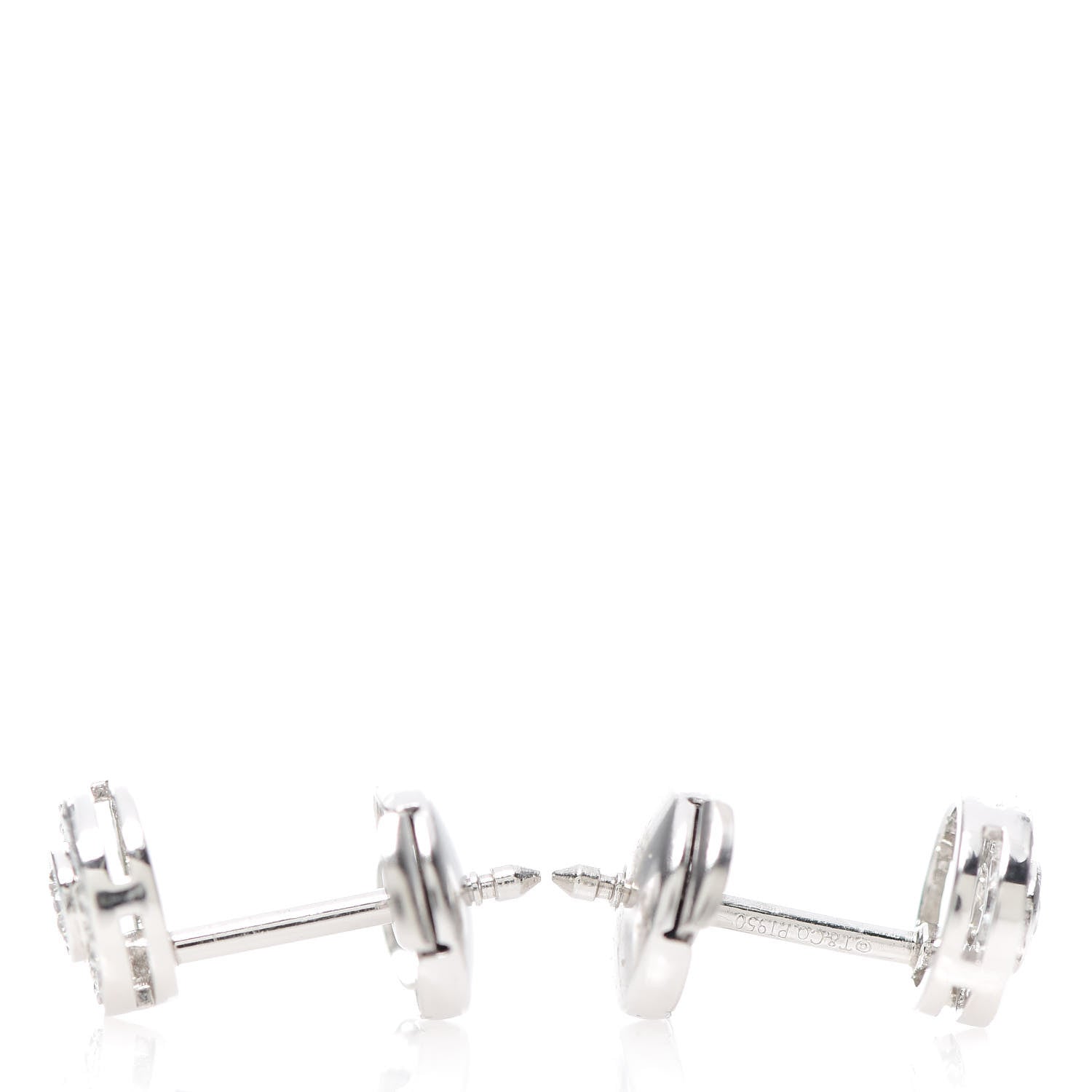 Tiffany Platinum Diamond Mini Circlet Earrings 3 of 4