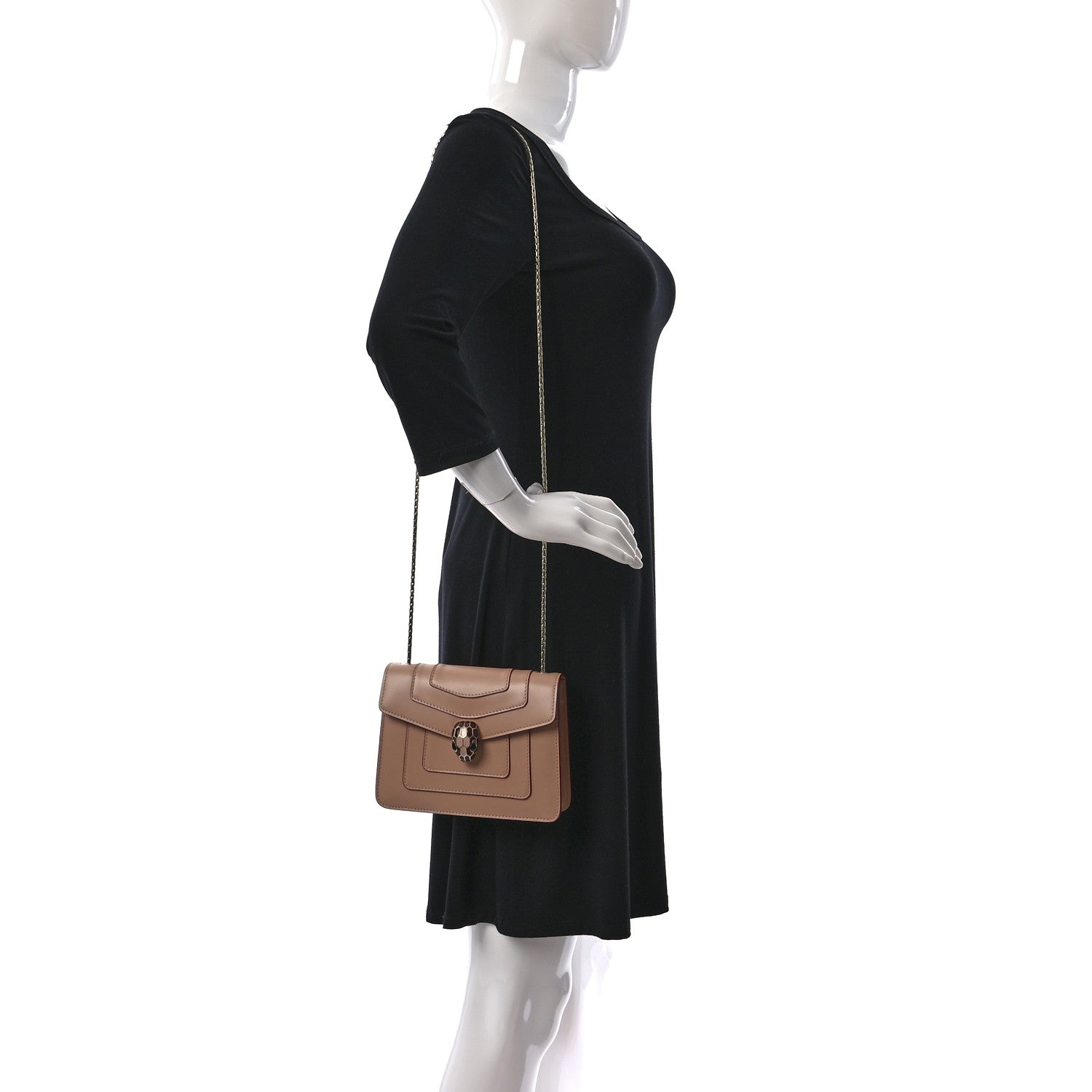 Bulgari Calfskin Serpenti Forever Crossbody Bag Beige 2 of 9