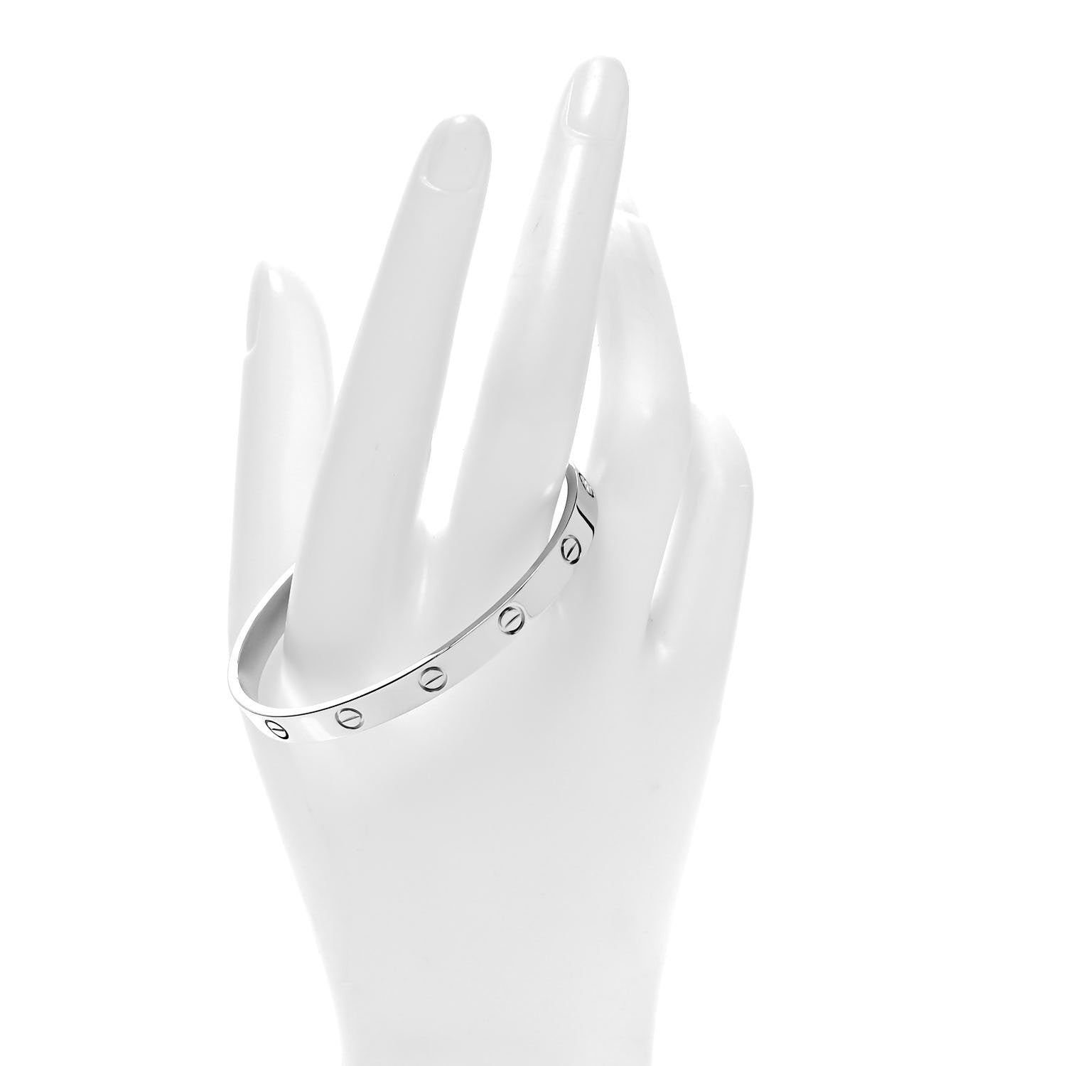 Cartier 18K White Gold LOVE Cuff Bracelet 18 2 of 5