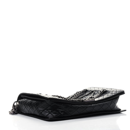 Chanel Calfskin Tweed Enchained XL Boy Flap Black 3 of 4