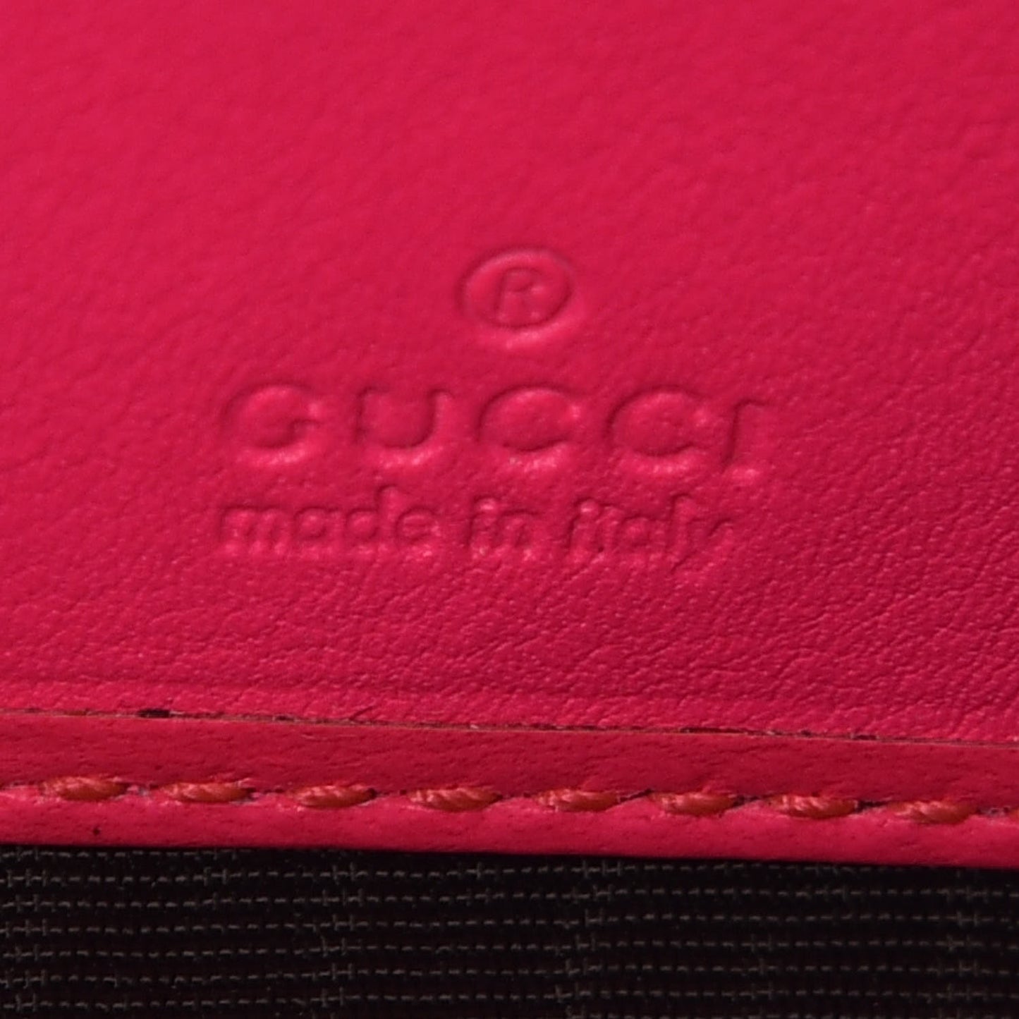 GG Supreme Monogram Continental Heart Wallet Fluorescent Fuchsia