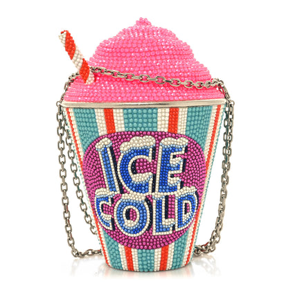 Judith Leiber Crystal Frozen Drink Ice Cold Minaudiere Clutch Pink Multicolor 1 of 11