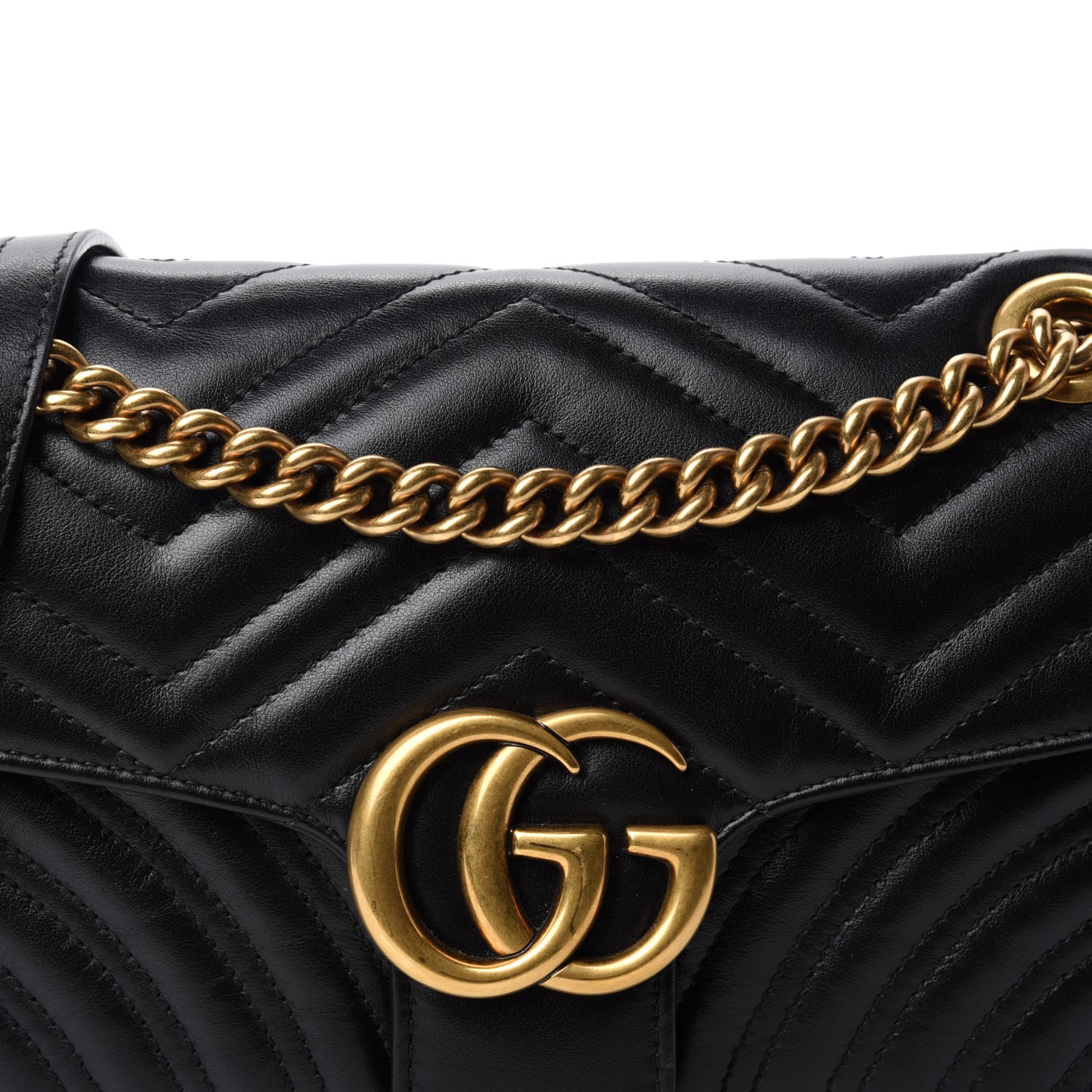Gucci Calfskin Matelasse Small GG Marmont Shoulder Bag Black 11 of 11