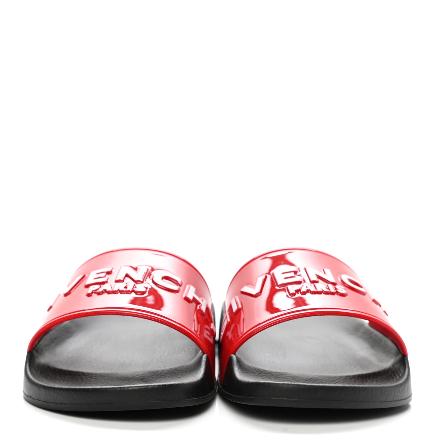 Rubber Logo Pool Slide Sandals 38 Red