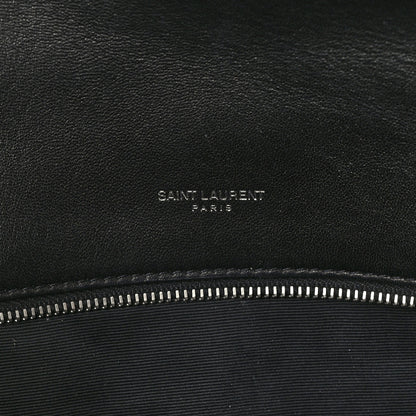 Saint Laurent Velvet Lambskin Quilted Rhinestone Sade Puffer Envelope Clutch Black 6 of 9