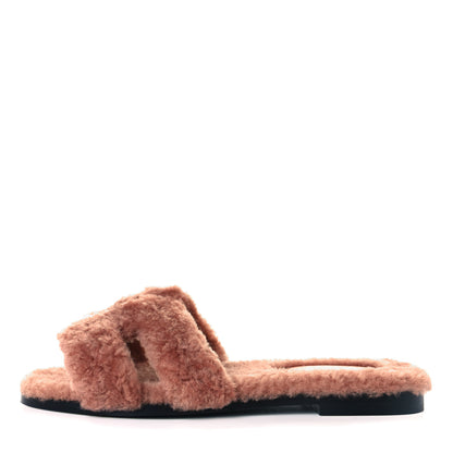 Hermes Woolskin Oran Sandals 36 Rose Aube 1 of 9
