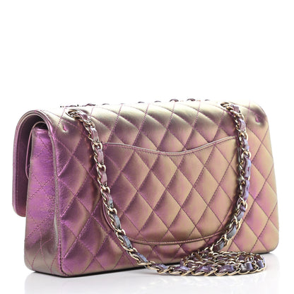 Chanel Iridescent Lambskin Quilted Medium Double Flap Purple 3 of 11
