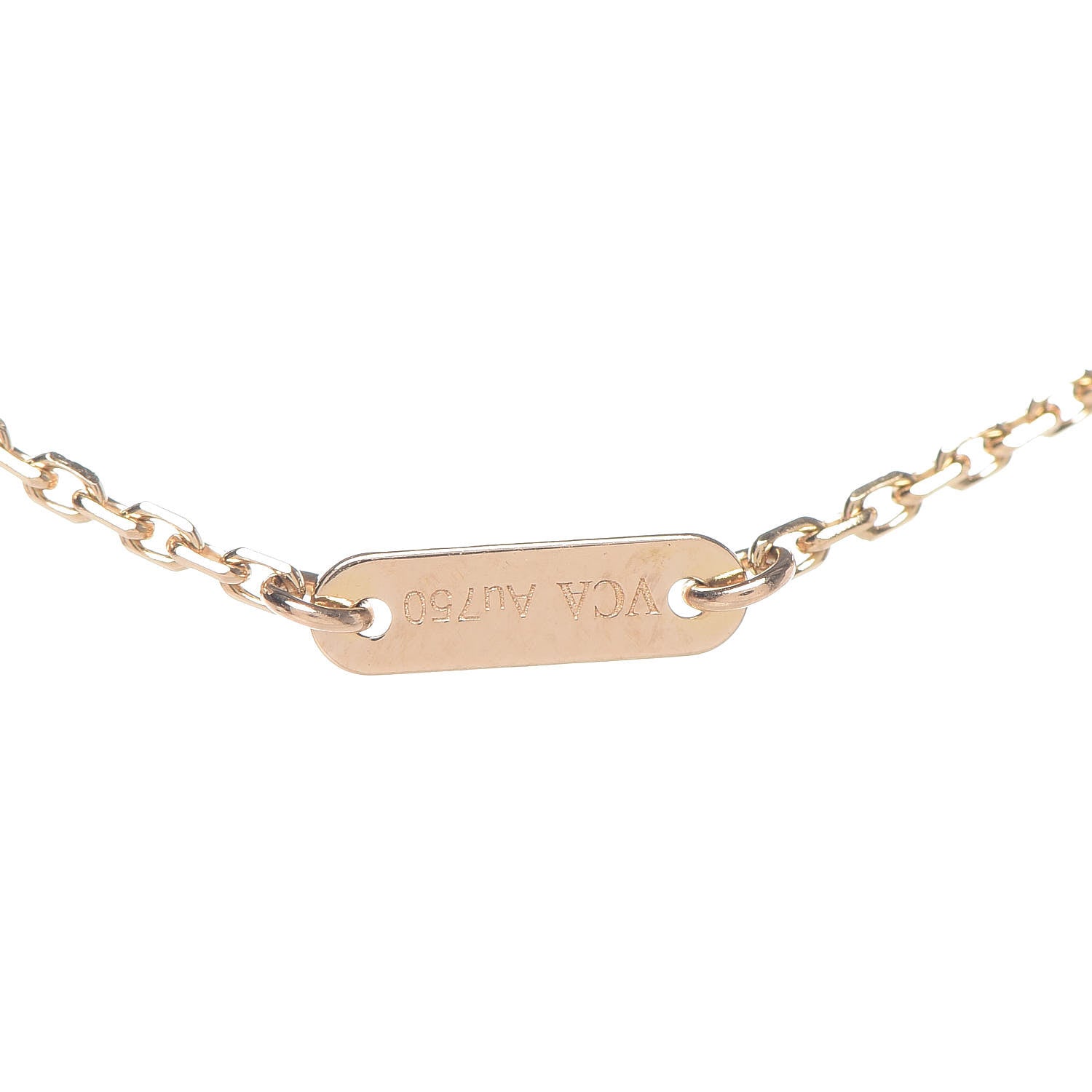 Van Cleef & Arpels 18K Yellow Gold Mother of Pearl Sweet Alhambra Pendant Necklace 6 of 8
