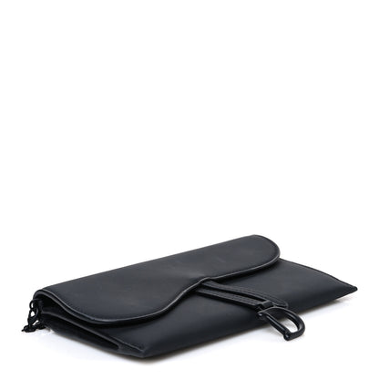 Christian Dior Ultra Matte Calfskin Saddle Chain Wallet Pouch Black 4 of 10