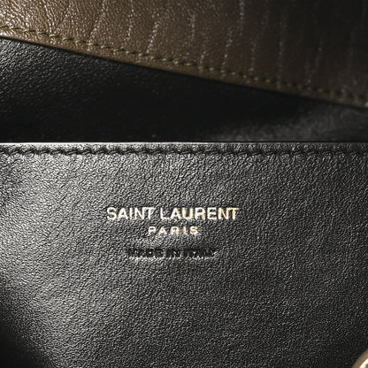Saint Laurent Grained Lambskin Large Cassandre Envelope Pouch Light Musk 13 of 16