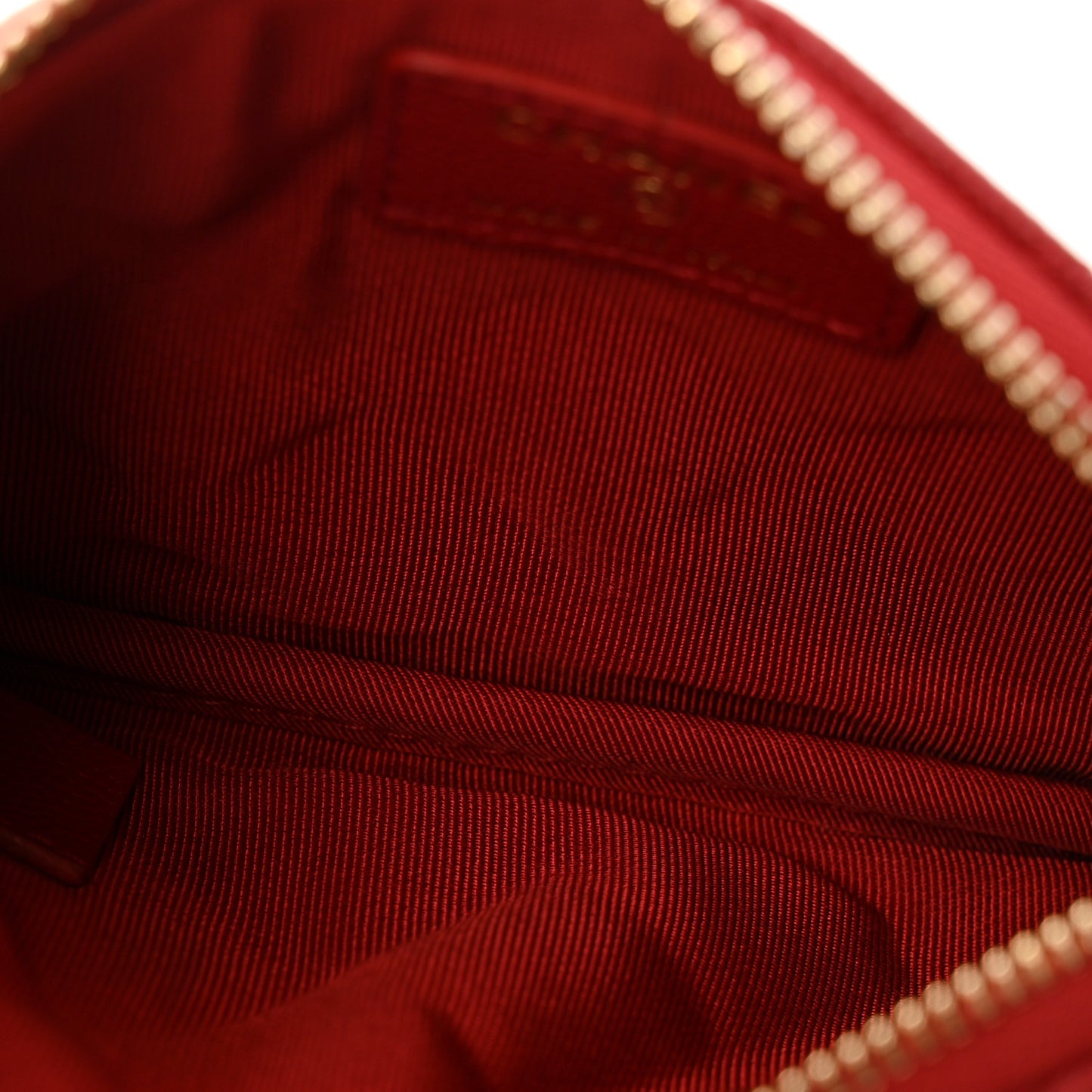 Caviar Quilted Small Cosmetic Case Red