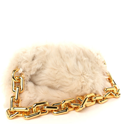 Bottega Veneta Shearling Lambskin The Pouch Chain White 3 of 10
