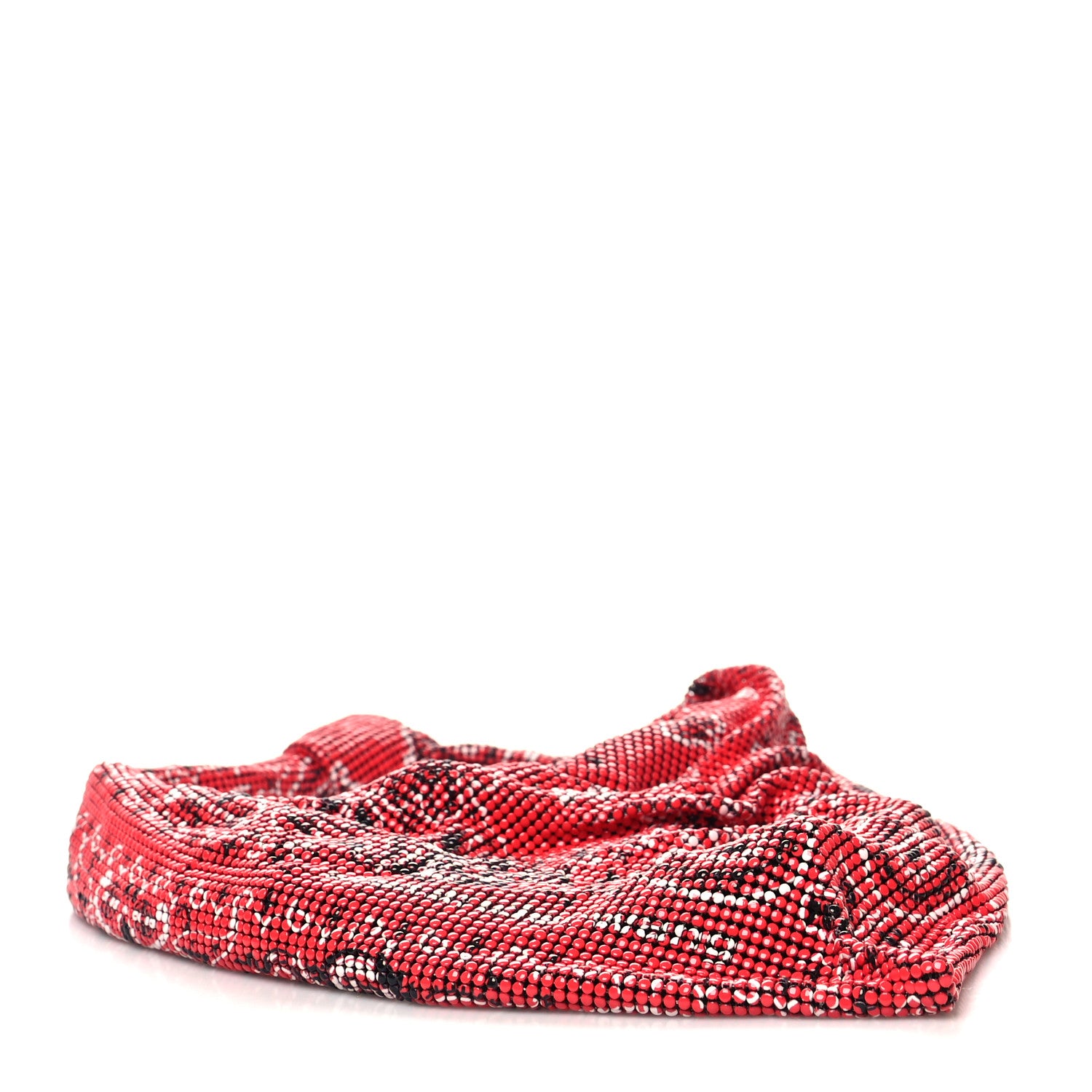 Alexander Wang Twill Chainmail Mesh Printed Bandana Scarf Bag Bright Red 4 of 10