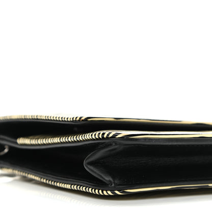 Chanel Patent Striped Wallet On Chain WOC Black 9 of 11