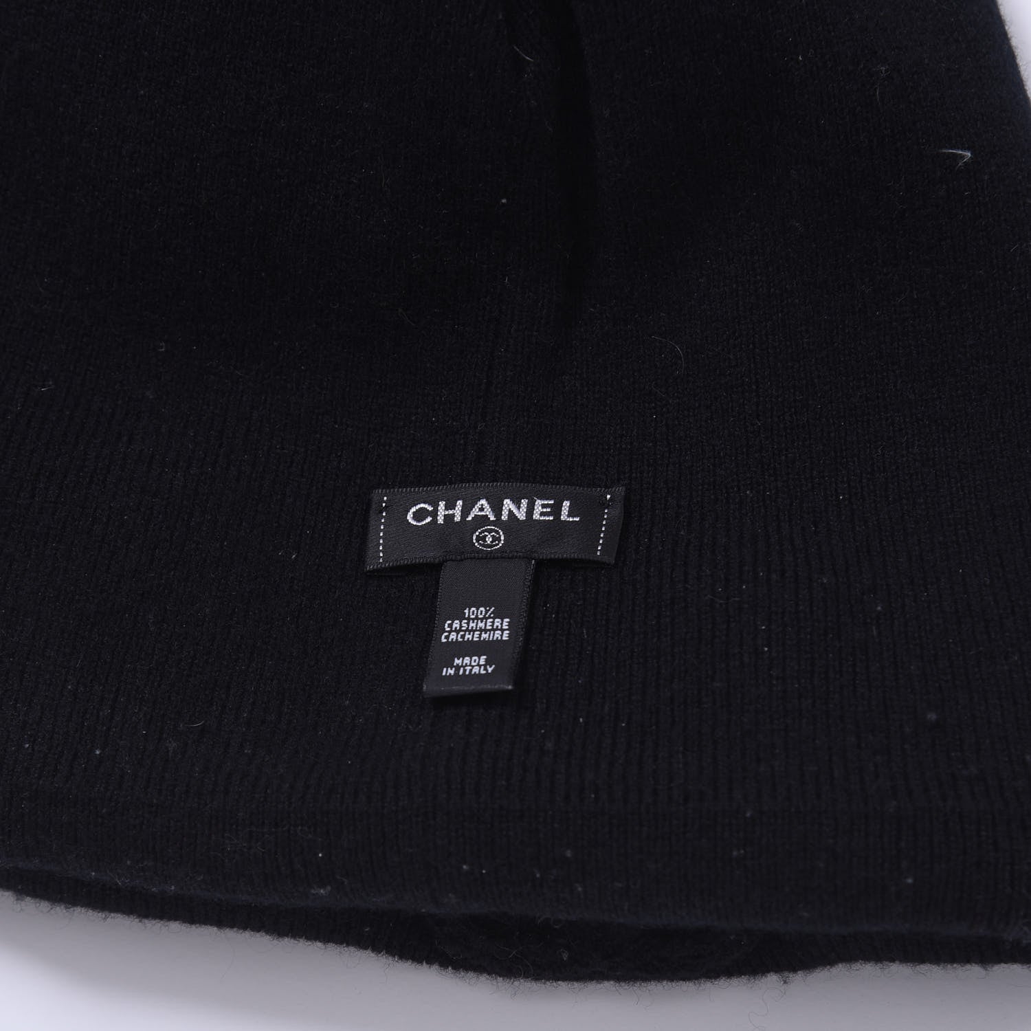Chanel Cashmere CC Beanie Hat Black 2 of 2