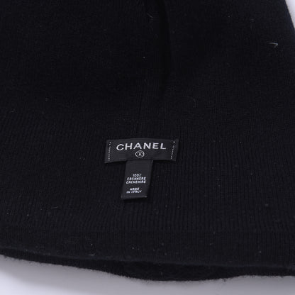Chanel Cashmere CC Beanie Hat Black 2 of 2