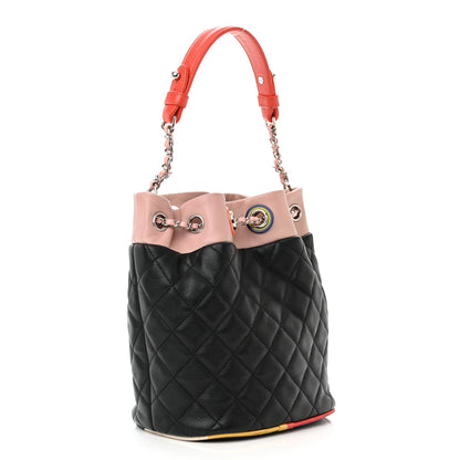 Chanel Lambskin Quilted Cuba Drawstring Tote Multicolor 3 of 12