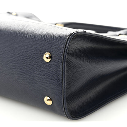 Salvatore Ferragamo Calfskin Briana Tote Navy 9 of 10
