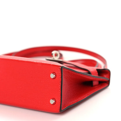 Hermes Chevre Mysore Mini Kelly Sellier 20 Rouge de Coeur 9 of 9