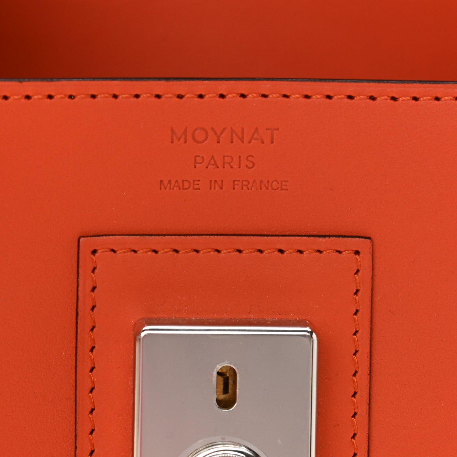 Moynat Box Calfskin Cabotine Orange 5 of 10
