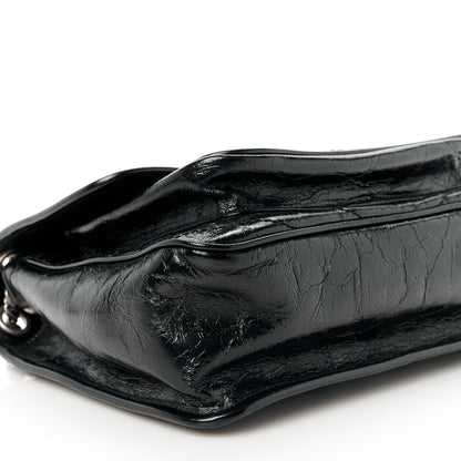 Saint Laurent Crinkled Calfskin Matelasse Monogram Medium Niki Chain Satchel Black 10 of 11