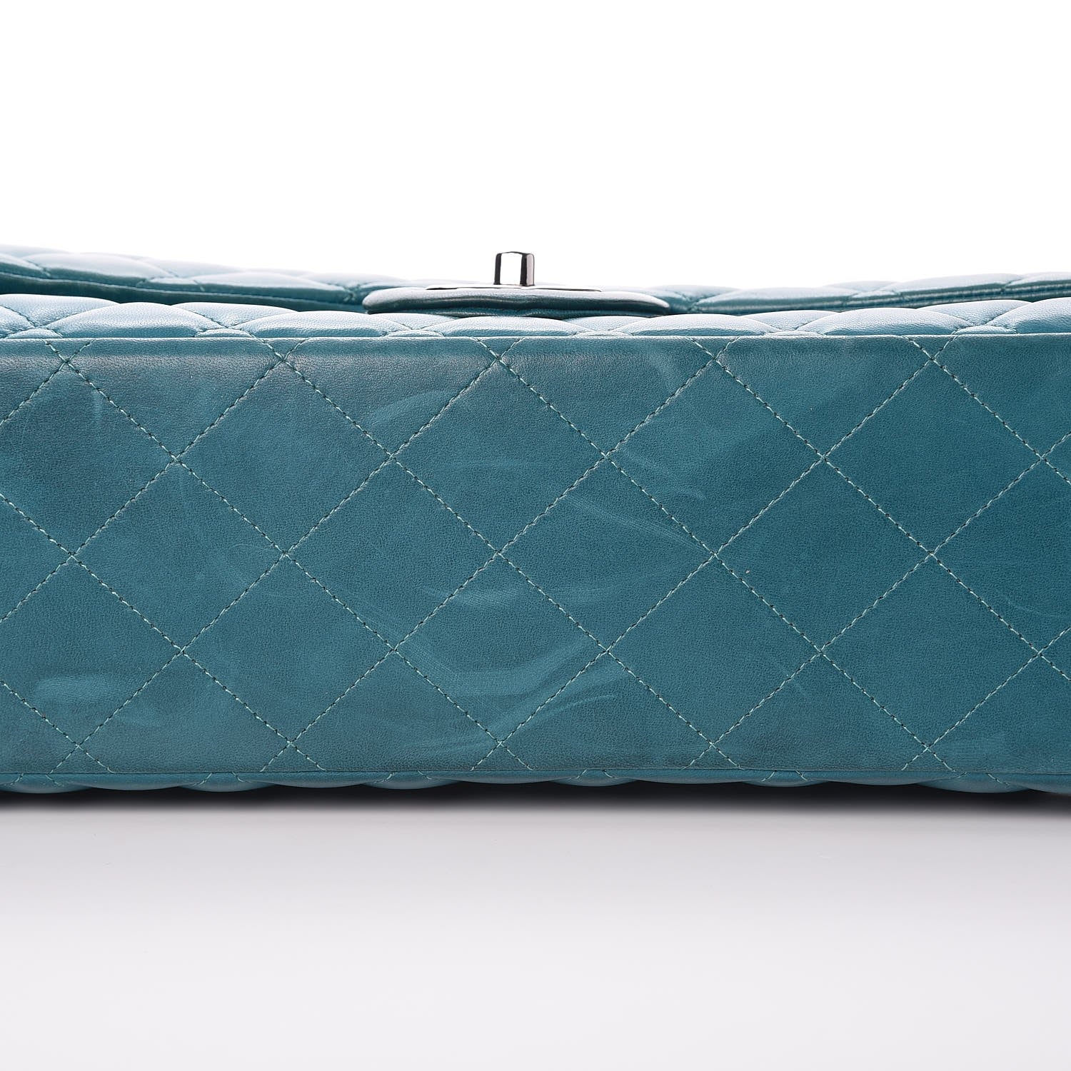 Chanel Lambskin Quilted Maxi Double Flap Turquoise 11 of 13