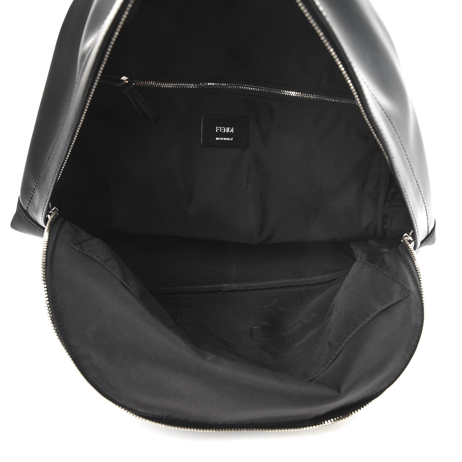 Fendi Nylon Vitello Liberty Vitello Dolce Monster Eyes Rounded Backpack Black Sunflower 5 of 9