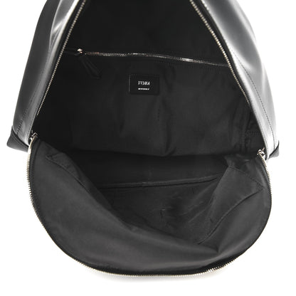 Fendi Nylon Vitello Liberty Vitello Dolce Monster Eyes Rounded Backpack Black Sunflower 5 of 9