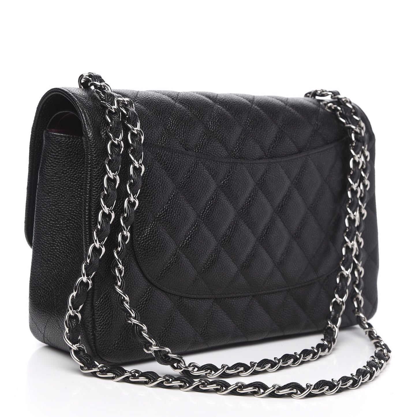 Caviar Quilted Jumbo Double Flap Black