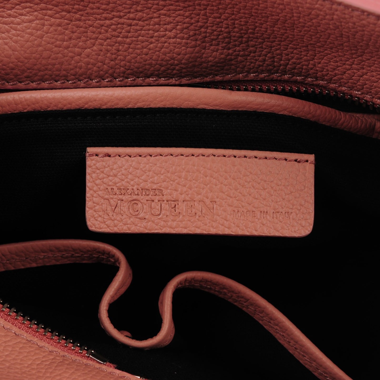 Pebbled Calfskin Small Skull Padlock Zip Around Tote Pink