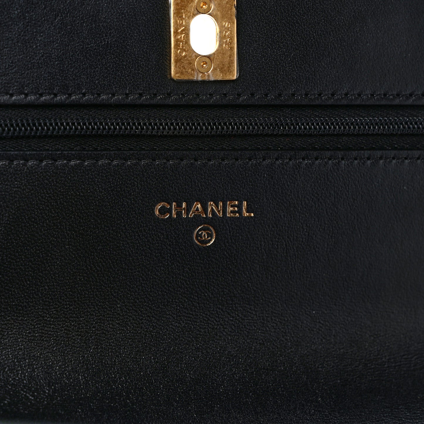 Lambskin Quilted Sweet Camellia Wallet on Chain WOC Black